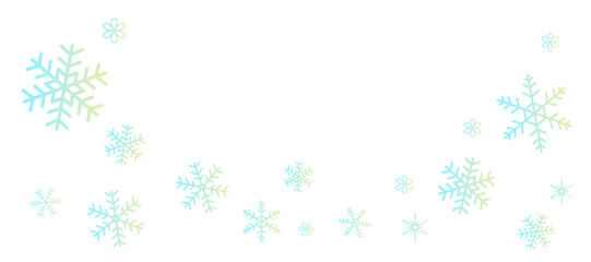 ペールトーンのグラデーションの雪の結晶のフレーム　パターン　背景イラスト　ベクター素材