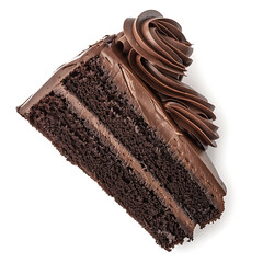 Decadent Slice of Chocolate Cake with Whipped Frosting