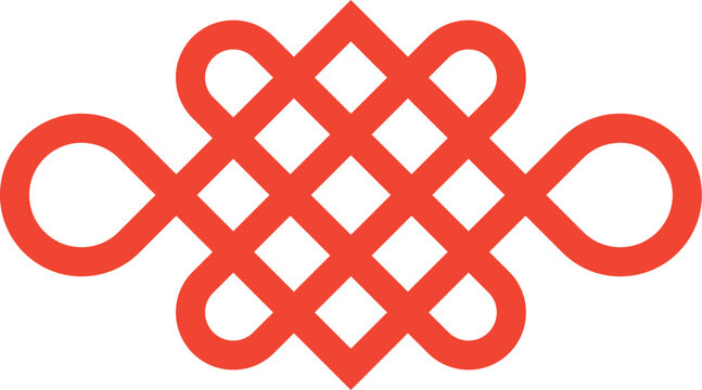 Flat-style Korean decorative knot aka maedeup, symbolizing fortune and unity. Commonly used during Chuseok, Seollal, and traditional holiday decorations.