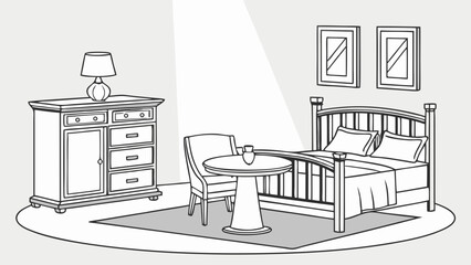 Cozy Modern Bedroom Interior with Elegant Furniture and Soft Natural Lighting