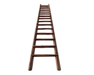 Wooden ladder with steps going upward