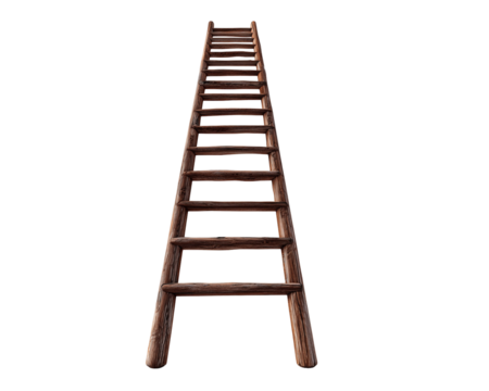 Wooden ladder with steps going upward