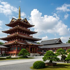 Obraz premium A large and magnificent ancient oriental palace