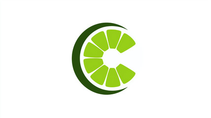 Simple Lime Slice Icon, Flat Fruit Design for Beverage Brands