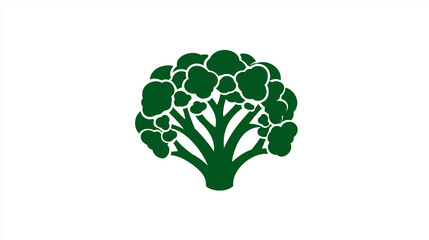 Simple Broccoli Icon, Flat Vegetable Design for Food Brands