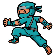Obraz premium Dynamic Cartoon Ninja Character