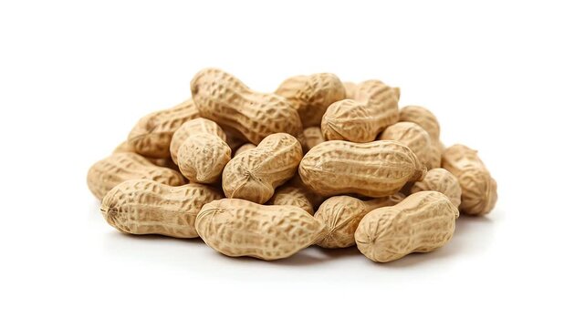 Animated Still Life: Piles of Peanuts in Shells on a White Surface creating stop motion video for food and snack concepts