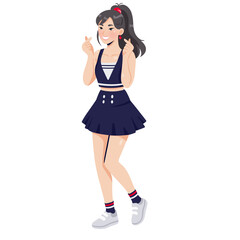 Female K-pop Idol Finger Heart Pose