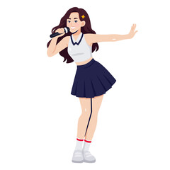 Female K-pop Idol Singing And Dancing