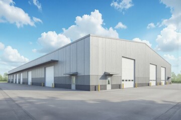 Exterior view of a modern industrial building.