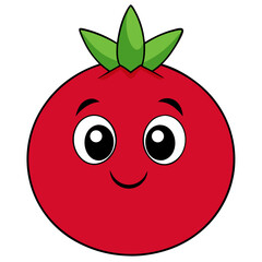 Obraz premium Bright red cartoon pomegranate fruit