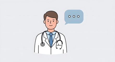 Fototapeta premium Doctor with Speech Bubble: Healthcare Communication