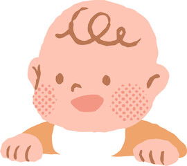 Cartoon Illustration of a Happy Baby