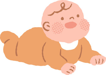 Illustration of a Crawling Baby