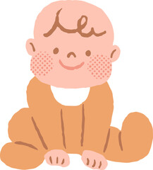 Illustration of a Cute Baby Sitting
