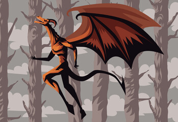 strange jersey devil flying in the forest