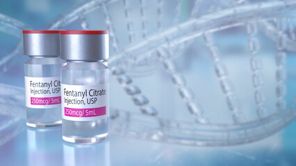 The Fentanyl Citrate for medical or drug concept 3d Rendering.
