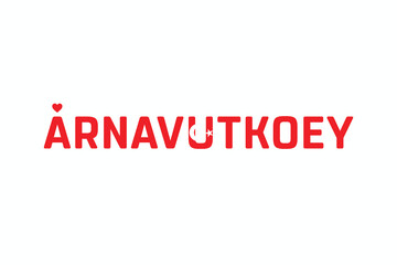 I Love ARNAVUTKOEY, Typographic Design of I Love ARNAVUTKOEY on a white background, Flag Typography of ARNAVUTKOEY with heart, Vector design of I Love Turkey