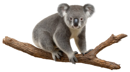 Naklejka premium Isolated koala branch with transparent background natural pose