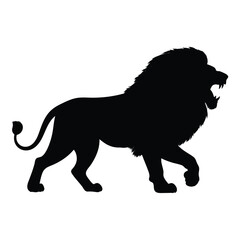 Silhouette of Roaring Male Lion