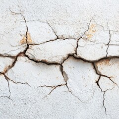 Obraz premium Cracked white stucco wall texture