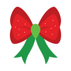 a sparkly Christmas bow on white background.