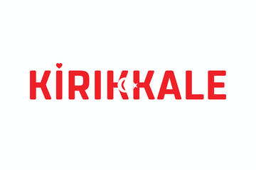 I Love KIRIKKALE, Typographic Design of I Love KIRIKKALE on a white background, Flag Typography of KIRIKKALE with heart, Vector design of I Love Turkey