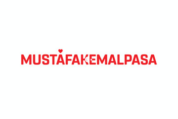 I Love MUSTAFAKEMALPASA, Typographic Design of I Love MUSTAFAKEMALPASA on a white background, Flag Typography of MUSTAFAKEMALPASA with heart, Vector design of I Love Turkey