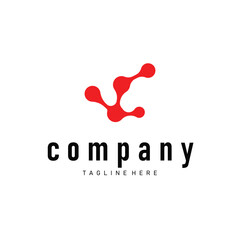 simple molecular concept of neuron logo design which is simple minimalist cell and also simple molecular structure design as silhouette and poster illustration template