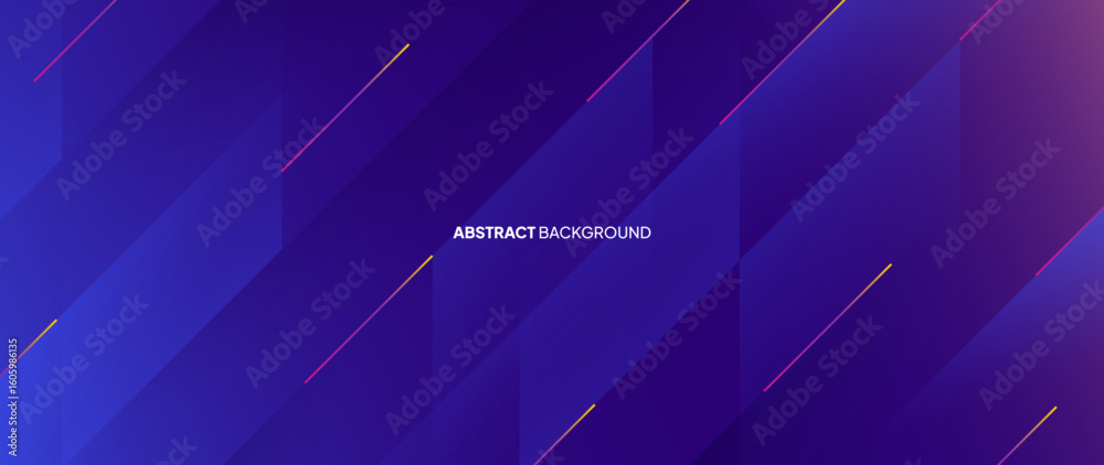 Poster Abstract gradation blue background with gradation. The neatly arranged slanted lines form a dynamic pattern.
