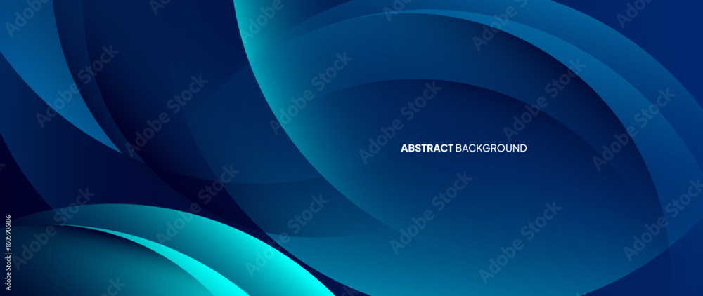 Poster Blue abstract background with subtle color gradations and shaded curved lines. A neatly arranged wave-like pattern.	
