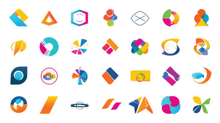 A collection of glossy 3D letters, symbols, and colorful web buttons are set in a vector alphabet design for a business or internet illustration