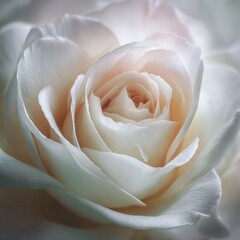 A close-up image of a pure white rose in full bloom, showcasing its delicate petals and intricate details