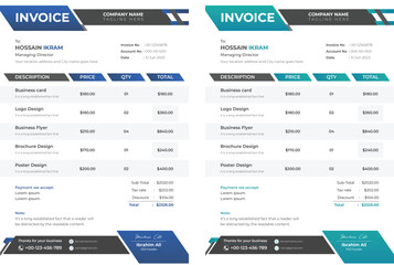 Obraz premium Creative company invoice order form or receipt design