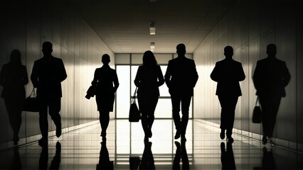 Unlocking success together: a powerful team walking towards a brighter future, share now!