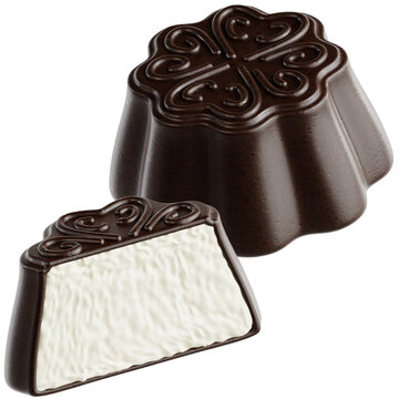 Ice Cream Mooncake with Dark Chocolate Shell