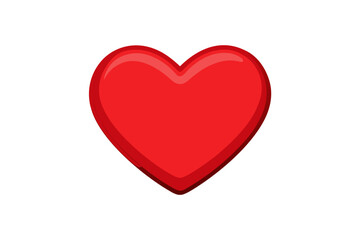 A shiny 3D red heart, a universal symbol of love and romance, isolated on a white background for Valentine's Day designs and wedding illustrations