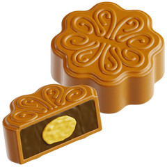 Lotus Mooncake with Caramel Shell and Lotus Yolk Center
