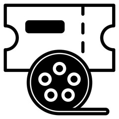 Ticket Roll outline mixed icon