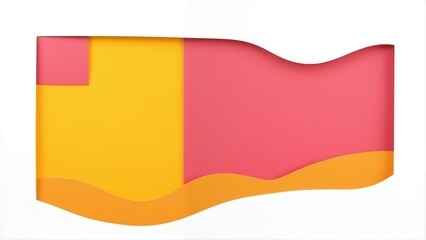 Obraz premium Abstract layered paper art with vibrant colors and dynamic wavy shapes design concept