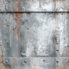 Textured metallic surface with rust and weathering, evoking a sense of age and industrial grit. The worn metal is a testament to time and use, displaying unique patterns of corrosion and wear