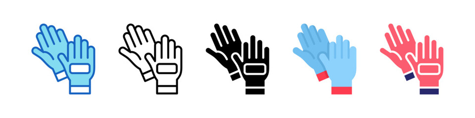 Obraz premium Protective Gloves Multiple Style Icon Set Collection. 