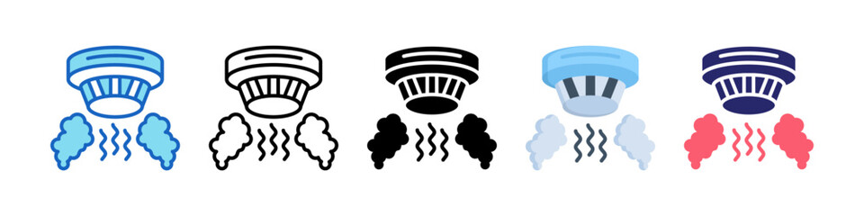 Smoke Detector Multiple Style Icon Set Collection.  