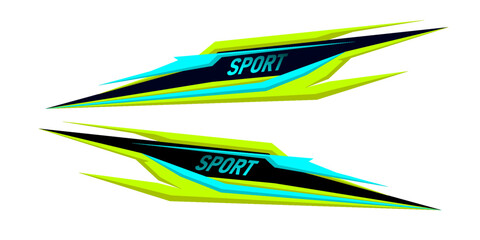 Side body graphic sticker design for car vectors. design stripes sports for car wrap. racing decals for tuning.