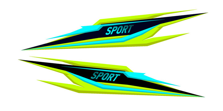 Side body graphic sticker design for car vectors. design stripes sports for car wrap. racing decals for tuning.