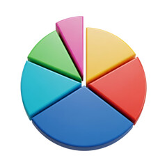Obraz premium Colorful Pie Chart Graphic for Data Representation and Financial Analysis Tool illustration for Business Reporting