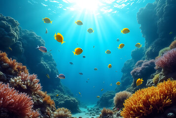 Naklejka premium Clear Tropical Reef Shot