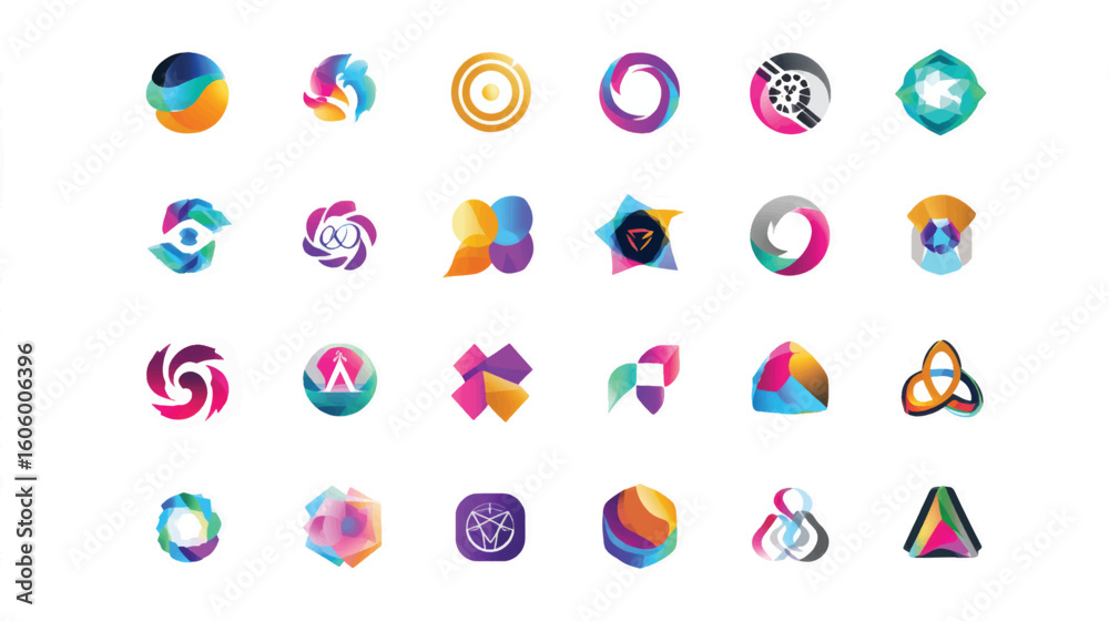 Wall mural vector collection of glossy, colorful number buttons for web design