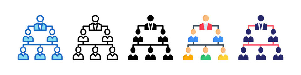 Hierarchical Structure Multiple Style Icon Set Collection.  