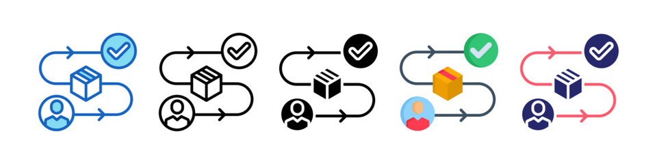 Customer Journey Multiple Style Icon Set Collection.  